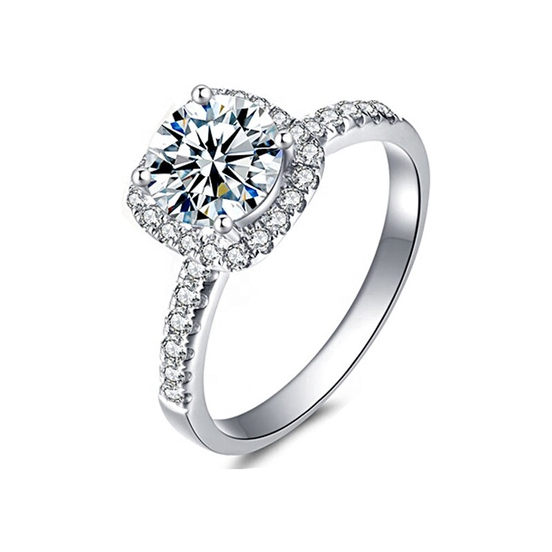 Royal Fashion strieborný rhodiovaný prsteň s drahokamom moissanitom 41336932