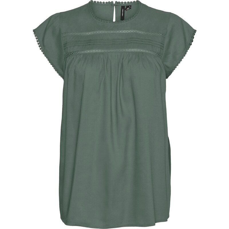 VERO MODA Blúzka Debbie tmavozelená 24957932