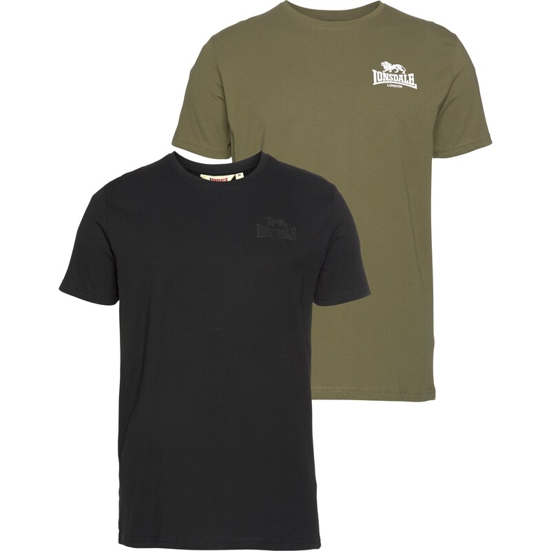 LONSDALE Tričko olivová / čierna / čierny denim / biela 64426747