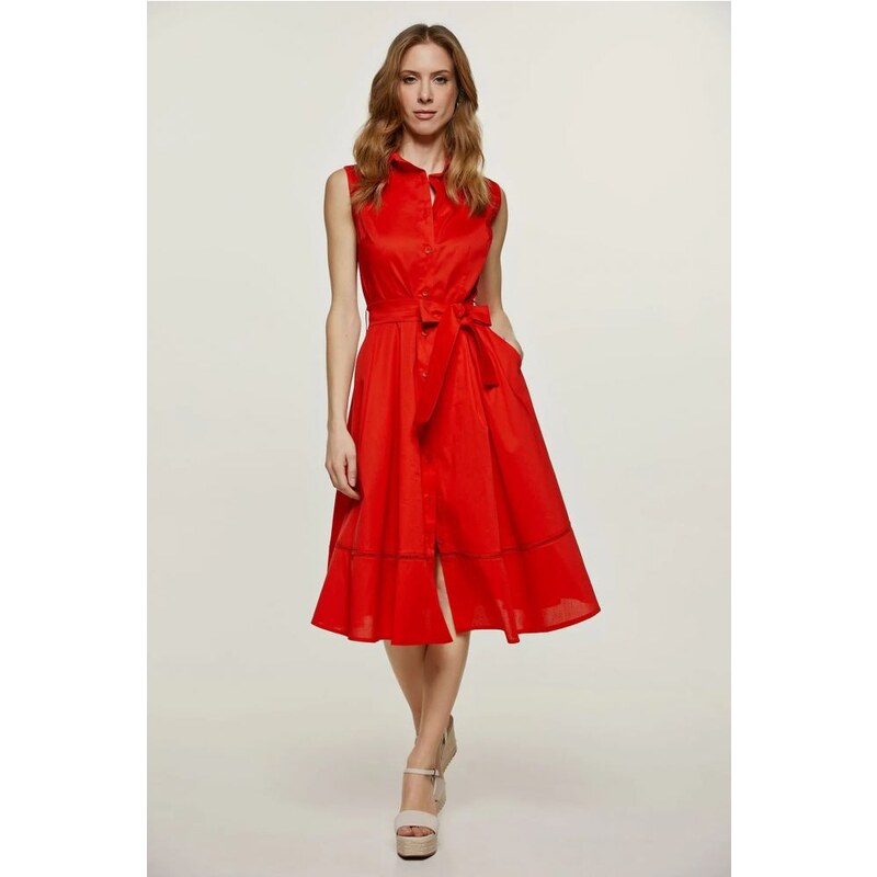 CONQUISTA FASHION Červené košeľové šaty Rachel 34026178