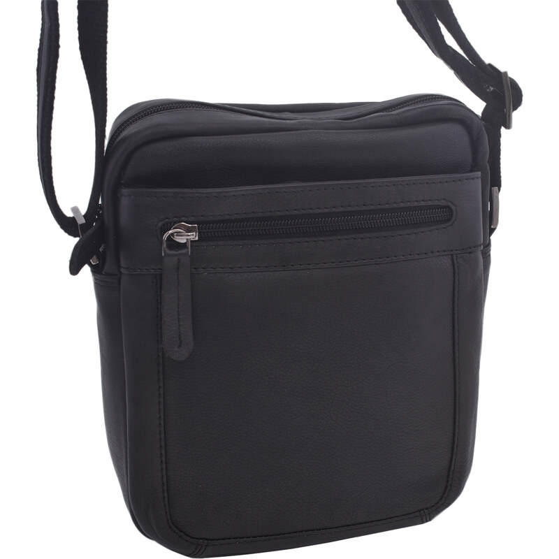 Mercucio Pánske kožené crossbody čierna nappa V 250587 64524497