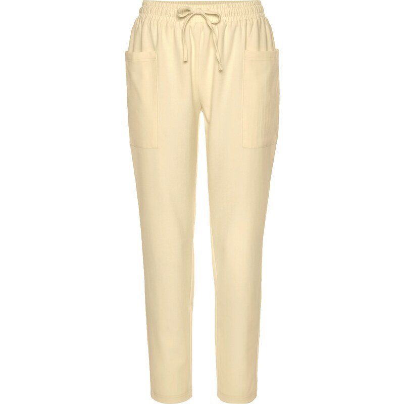 LASCANA Plisované nohavice krémová 55245849