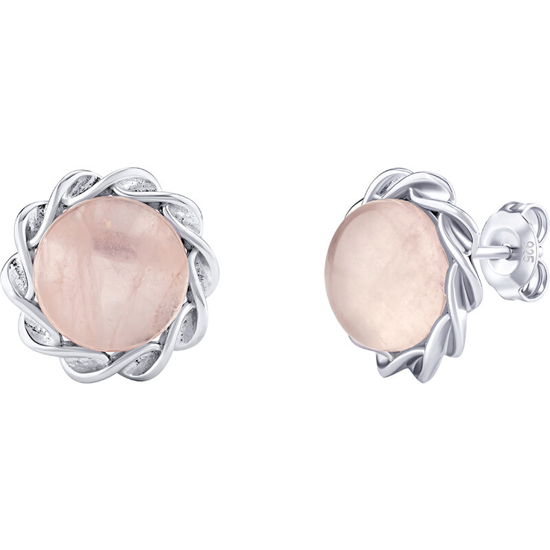 Ligot Strieborné náušnice Gemma s pravým ruženínom JST17913ERO 47549386