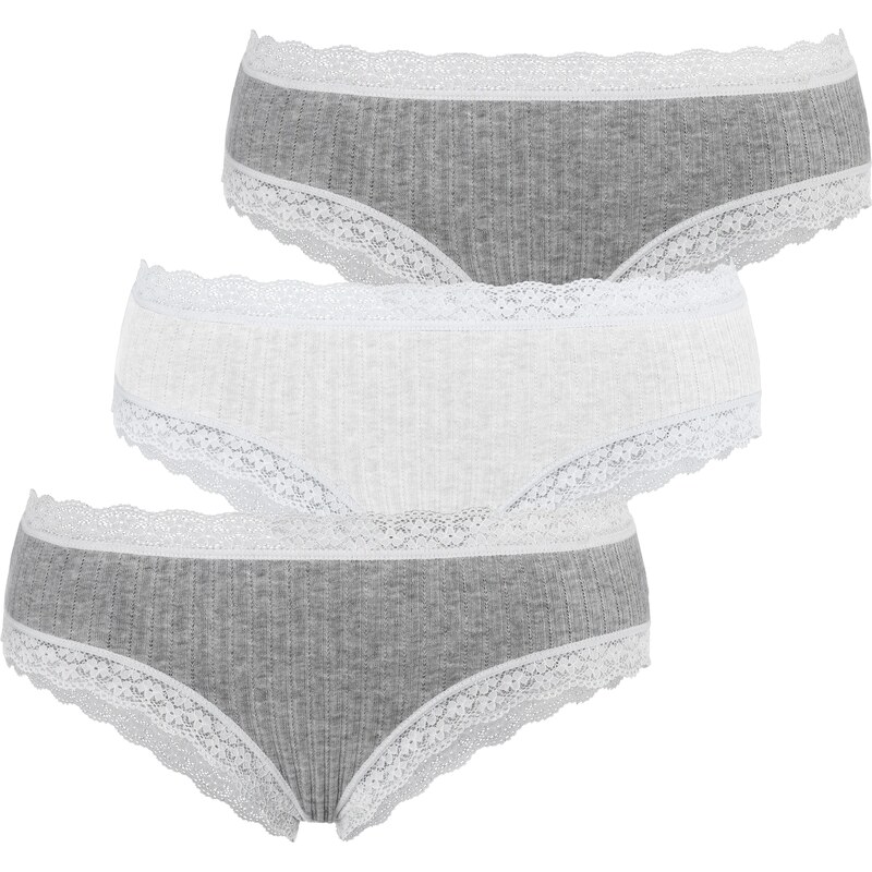 LASCANA Nohavičky sivá melírovaná / šedobiela 54232970