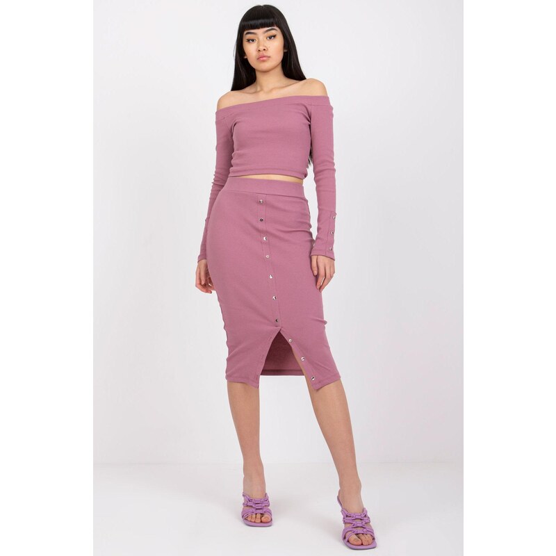 MladaModa Súprava sukne a cop-topovej blúzky Lina fialová 34086606