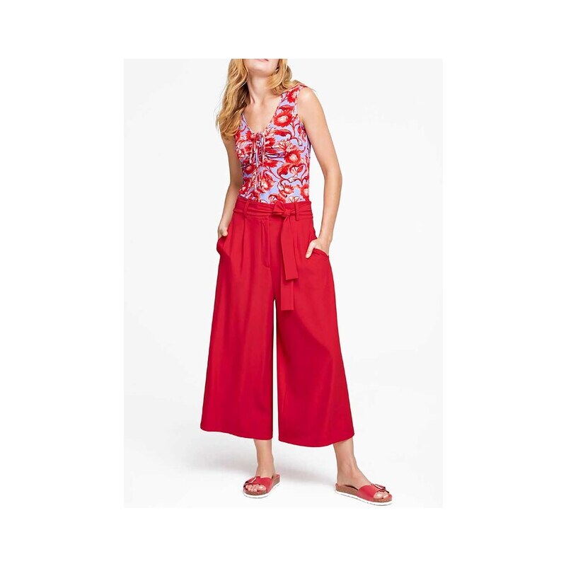 E-shop Culotte nohavice s opaskom Ashley Brooke, červené