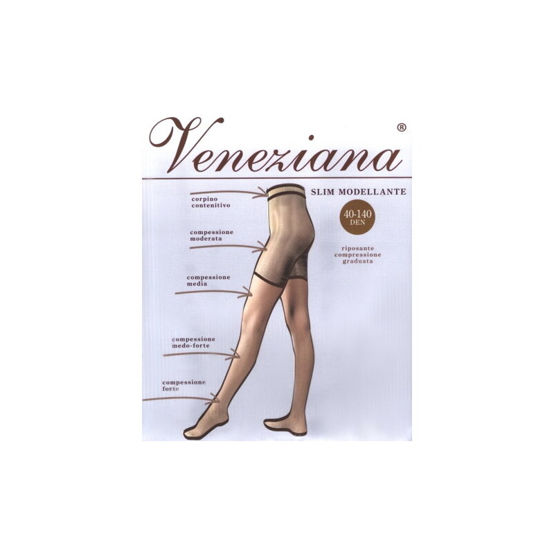 Veneziana Pančuchy proti opuchom a únave nôh Slim 40/140 DEN-s, Farba visone (svetlá béžová)
