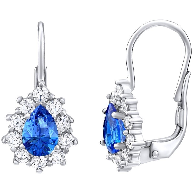 Ligot Strieborné náušnice modré so Swarovski Zirconia SILVEGO31866M 61156401