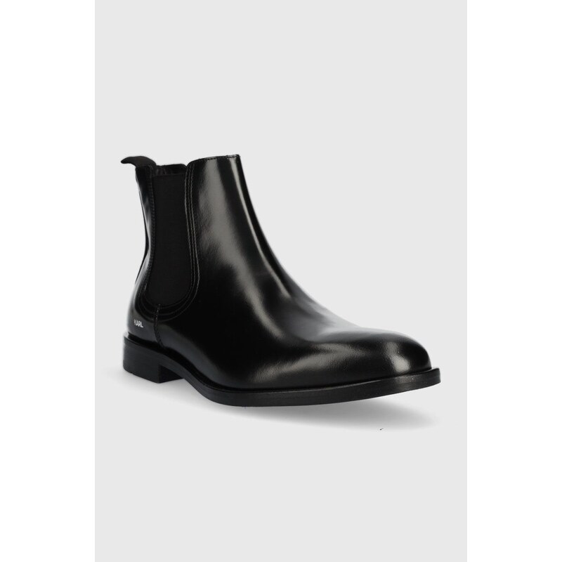 Kožené topánky chelsea Karl Lagerfeld URANO IV pánske, čierna farba