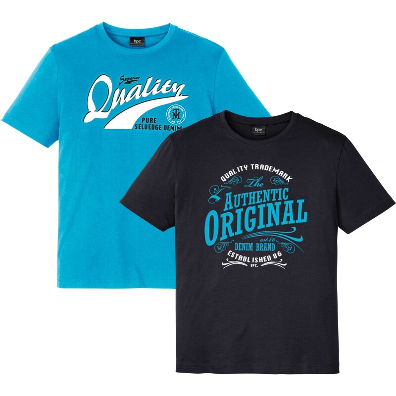 bonprix Tričko z čistej bio bavlny (2 ks v balení), farba čierna 44735092