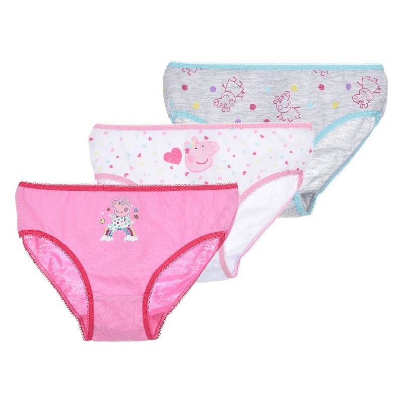 Trojbalenie nohavičiek Peppa Pig - ružová/biela/sivá 34125031