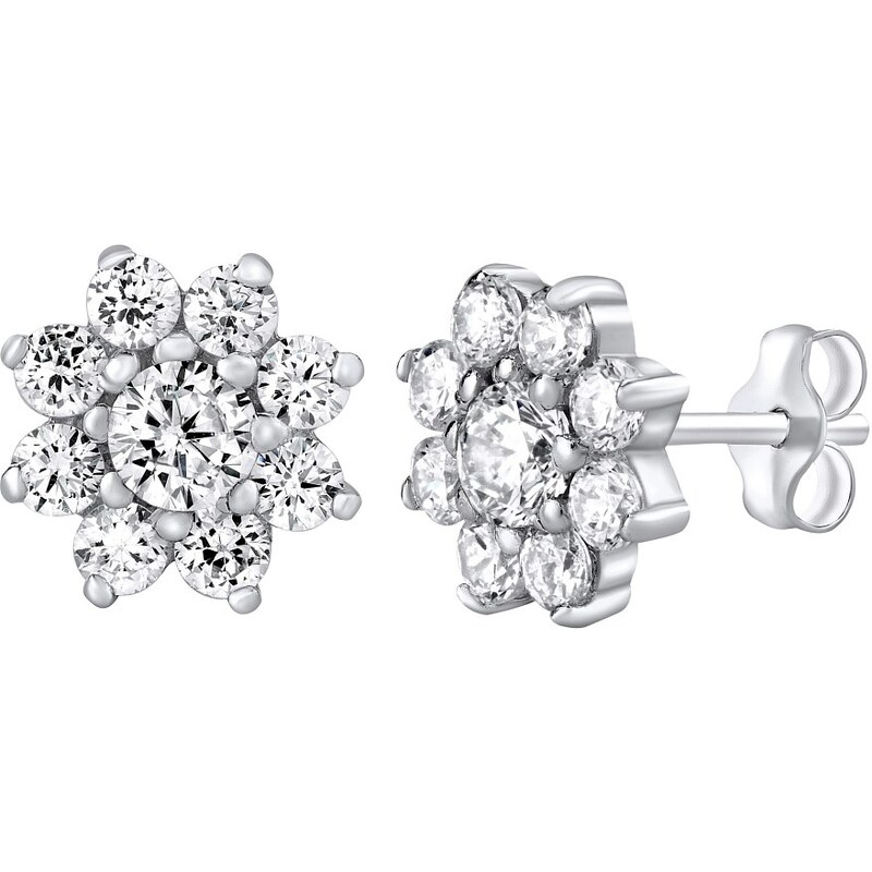 Ligot Strieborné náušnice nezábudky číre na puzety ZT41023 46719850