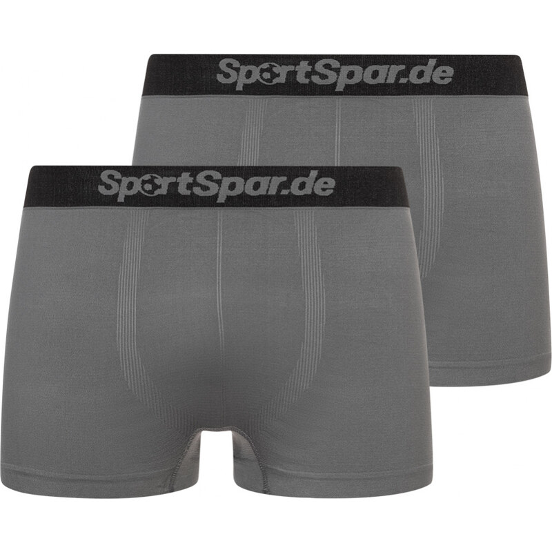 SportSpar Bezšvové Boxerky 2 Pack šedé Šedá M 61764101