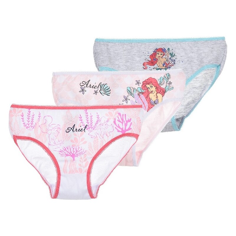 Trojbalenie dievčenských nohavičiek Disney Princess - biela/broskyňová 34173713