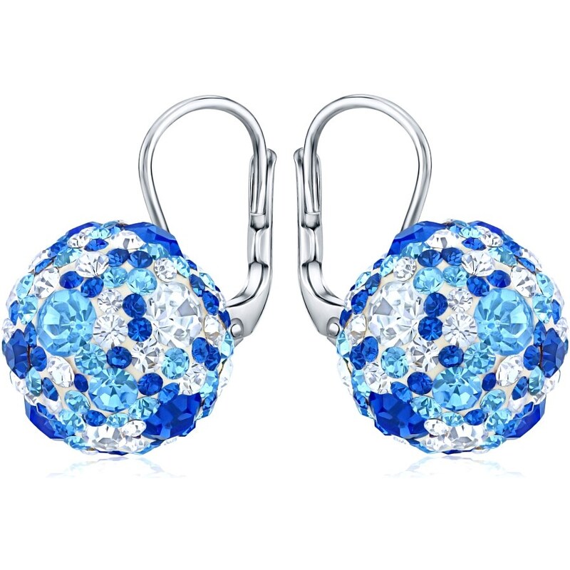 Ligot Strieborné náušnice guličky 13 mm so Swarovski Crystals tmavo 61156392