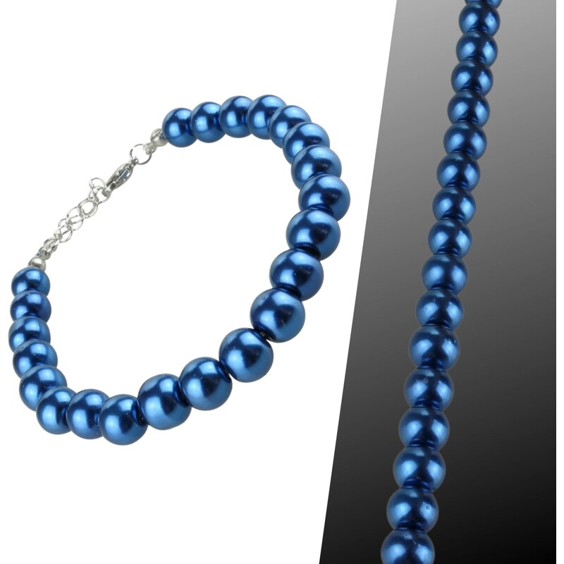 CITY STORM Dámsky náramok z voskových peral v modrej farbe - 8 mm - 66888792