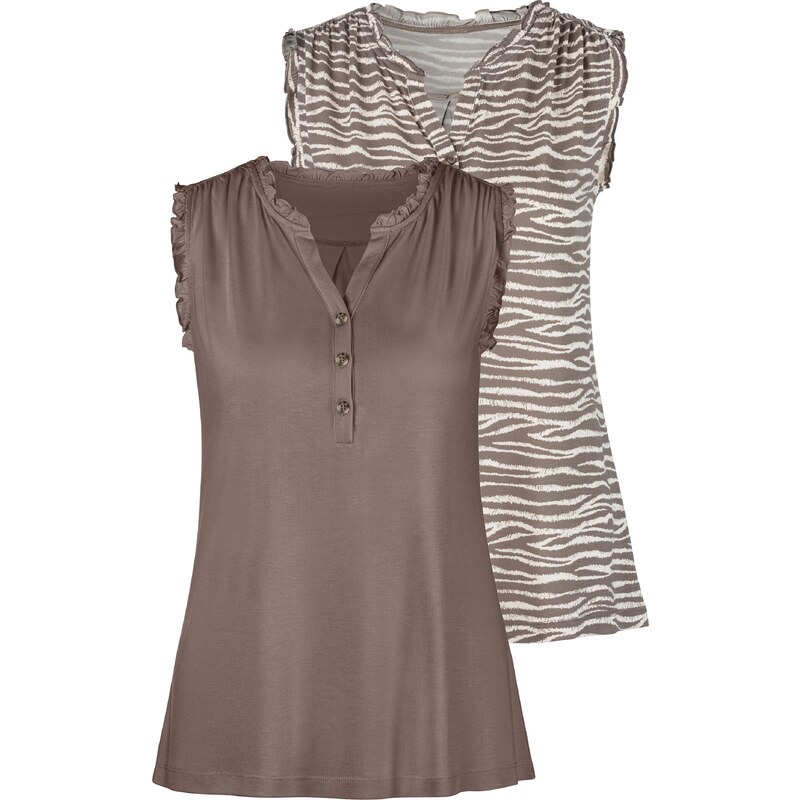 LASCANA Top hnedá / biela 54231766