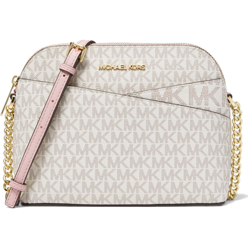 Michael Kors Jet Set Travel Medium Logo Dome Crossbody Bag Powder 34210296