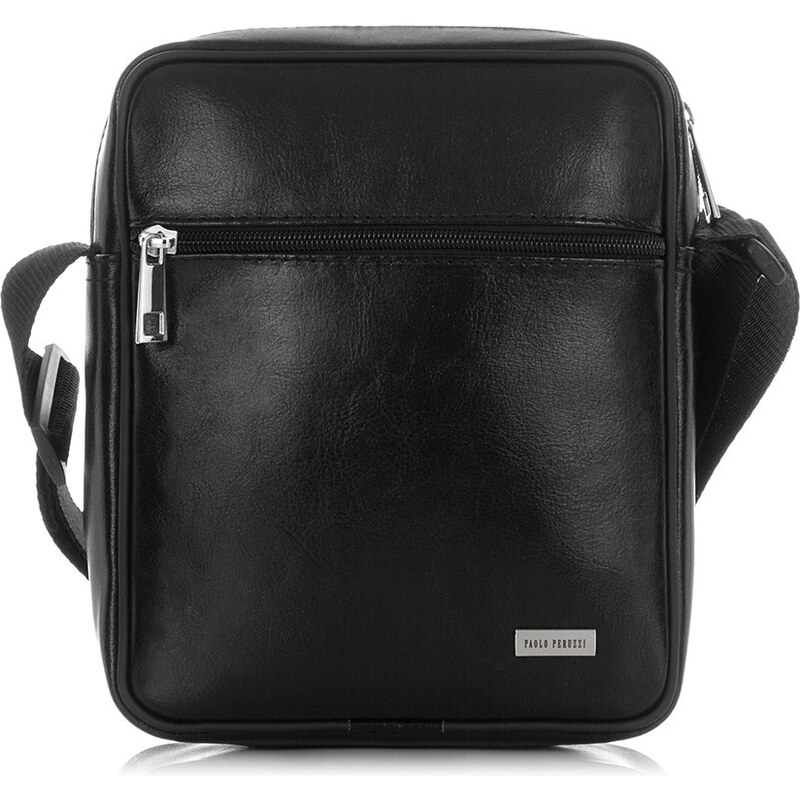 PAOLO PERUZZI Pánska kožená taška cez rameno | čierna Z-17-BL 34206639