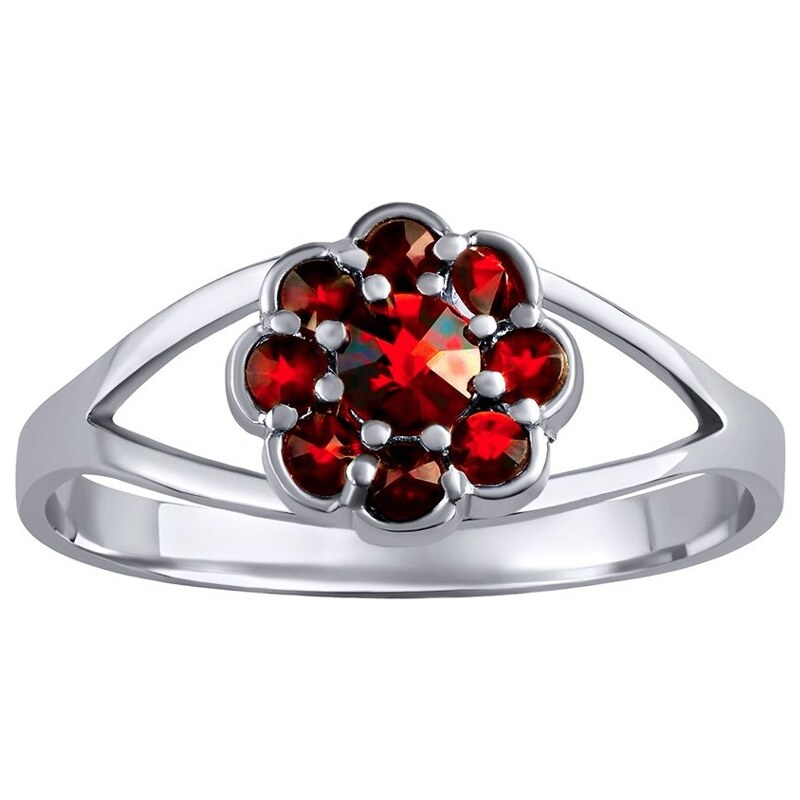 Ligot Strieborný prsteň s pravým granátom MARGUERITE 60491136