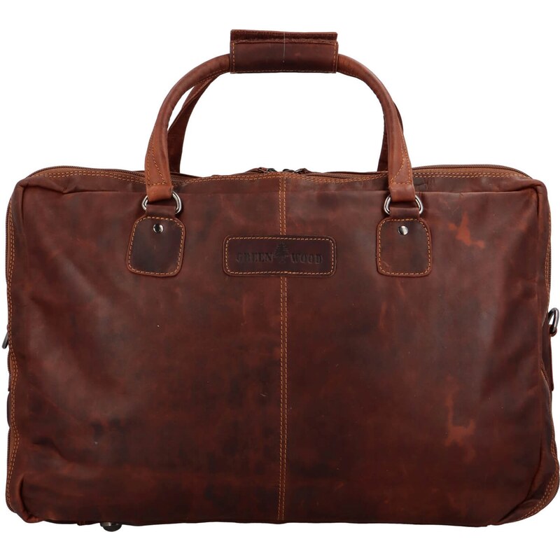 Kožená cestovná taška Greenwood Malcolm - koňak 64167694