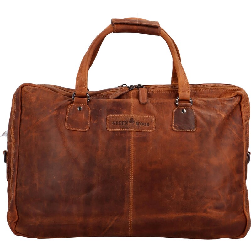 Kožená cestovná taška Greenwood Malcolm - svetlo hnedá 58454930