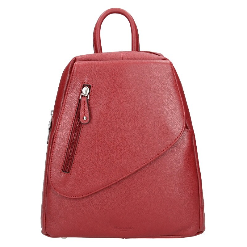 Dámsky kožený batoh Hexagona Eveline - tmavo červená 48227326