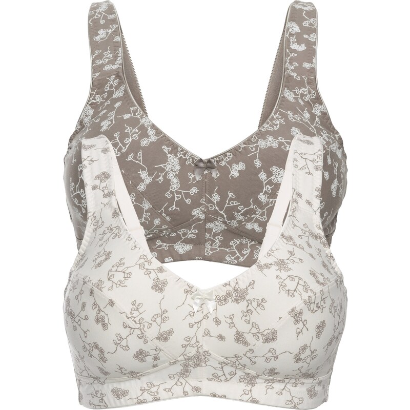 bonprix Podprsenka bez kostíc (2 ks) bio bavlna, farba biela 44749852