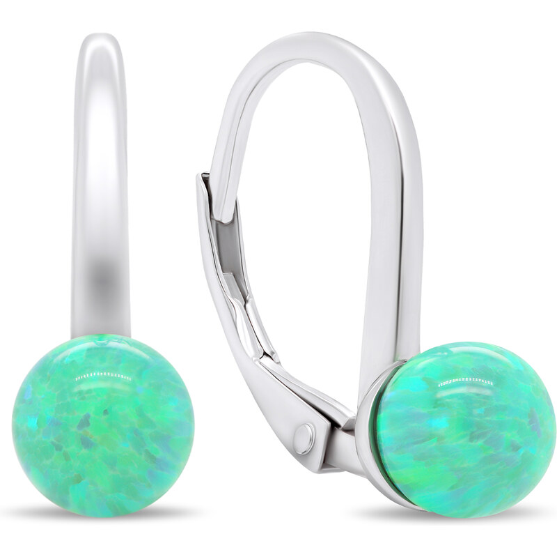 Brilio Silver Pôvabné strieborné náušnice so syntetickými opálmi 66578763