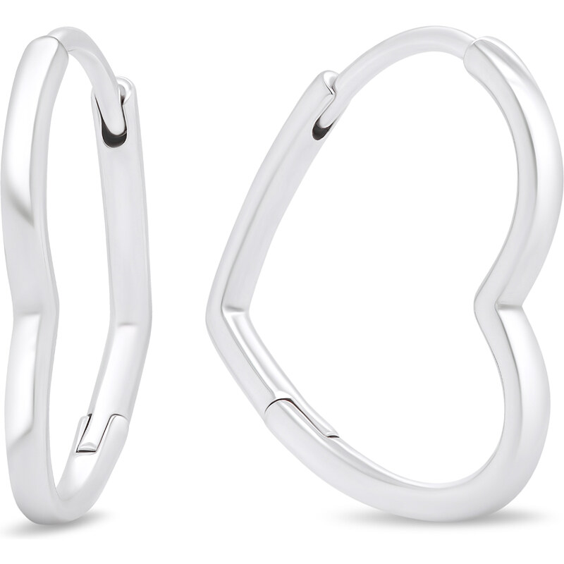 Brilio Silver Romantické strieborné náušnice v tvare sŕdc EA391W 66583193