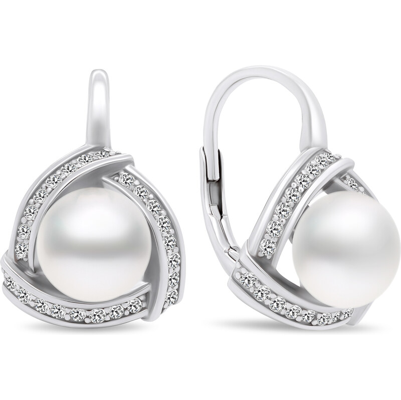 Brilio Silver Luxusné perlové náušnice zo striebra EA393W 66580455