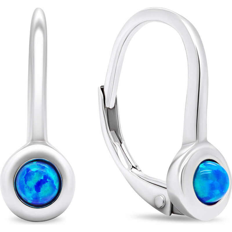 Brilio Silver Pôvabné strieborné náušnice so syntetickými opálmi 66582462