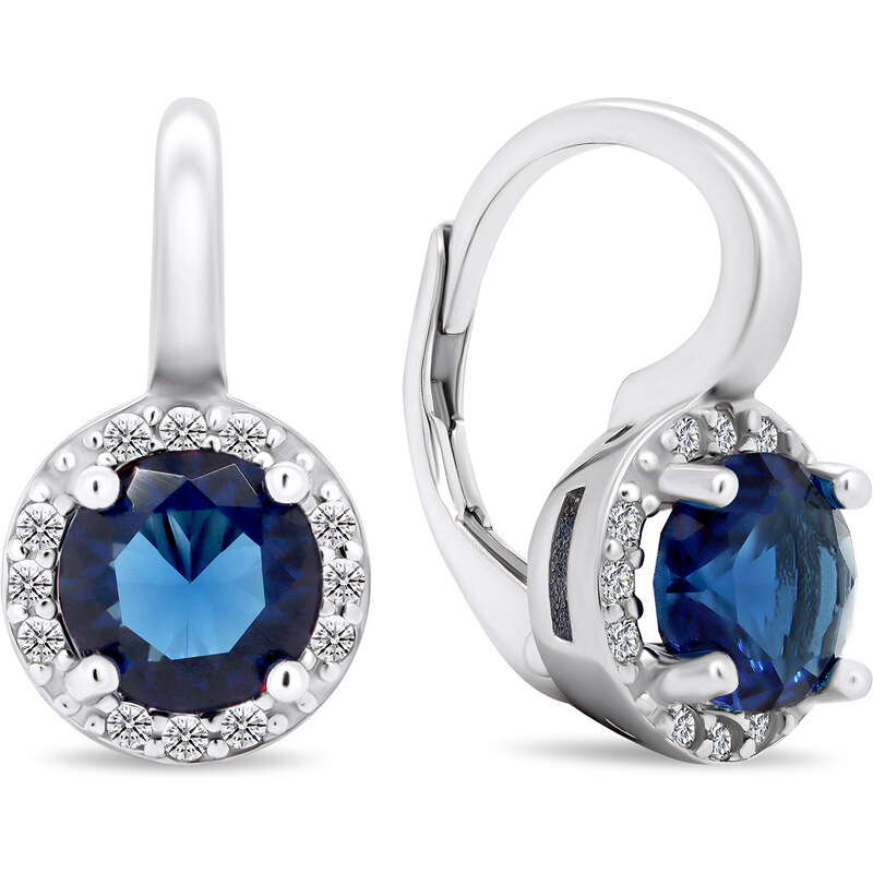 Brilio Silver Jedinečné strieborné náušnice s modrými zirkónmi EA431WB 66592788