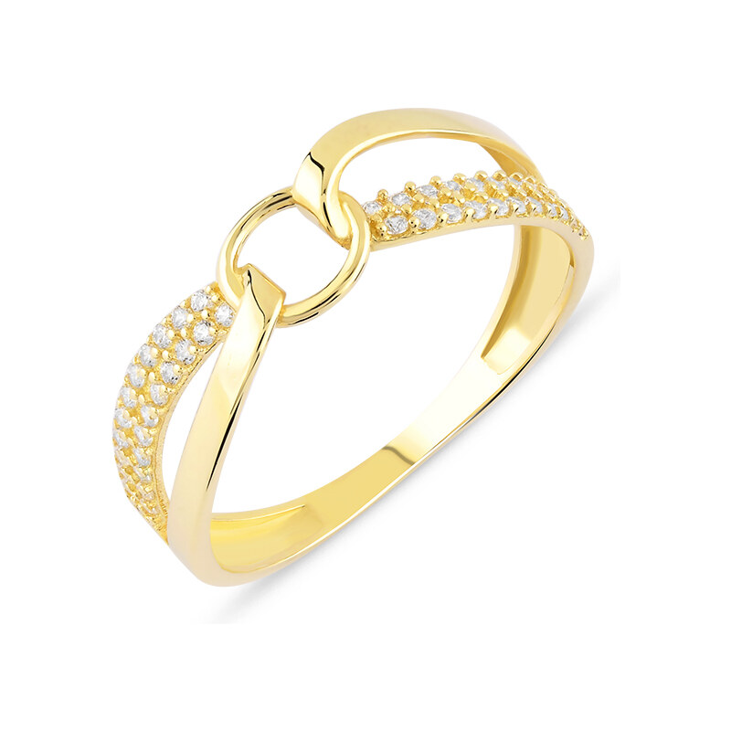 Lillian Vassago Zlatý prsteň posádzaný zirkónmi LLV06-GR117