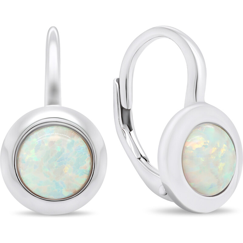 Brilio Silver Jemné strieborné náušnice so syntetickými opálmi EA376W 66615792