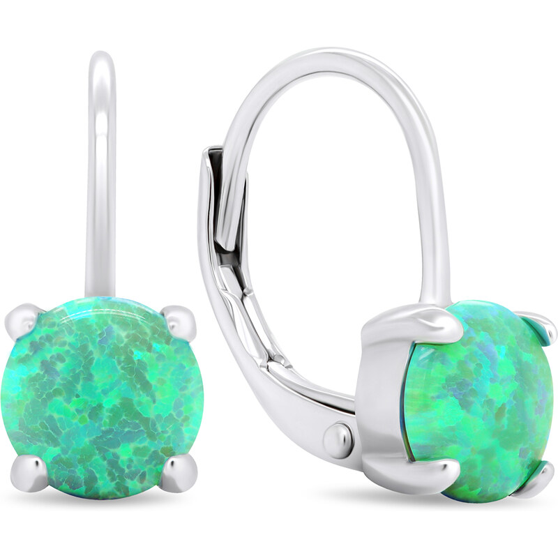 Brilio Silver Očarujúce strieborné náušnice so syntetickými opálmi 66584289