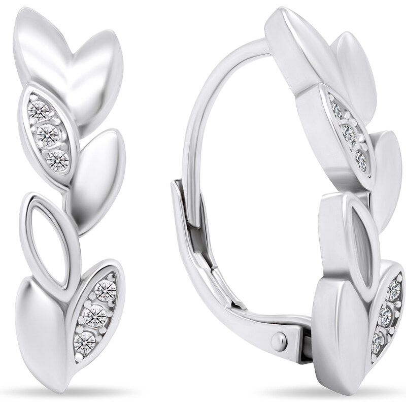 Brilio Silver Pôvabné strieborné náušnice so zirkónmi EA441W 66585686