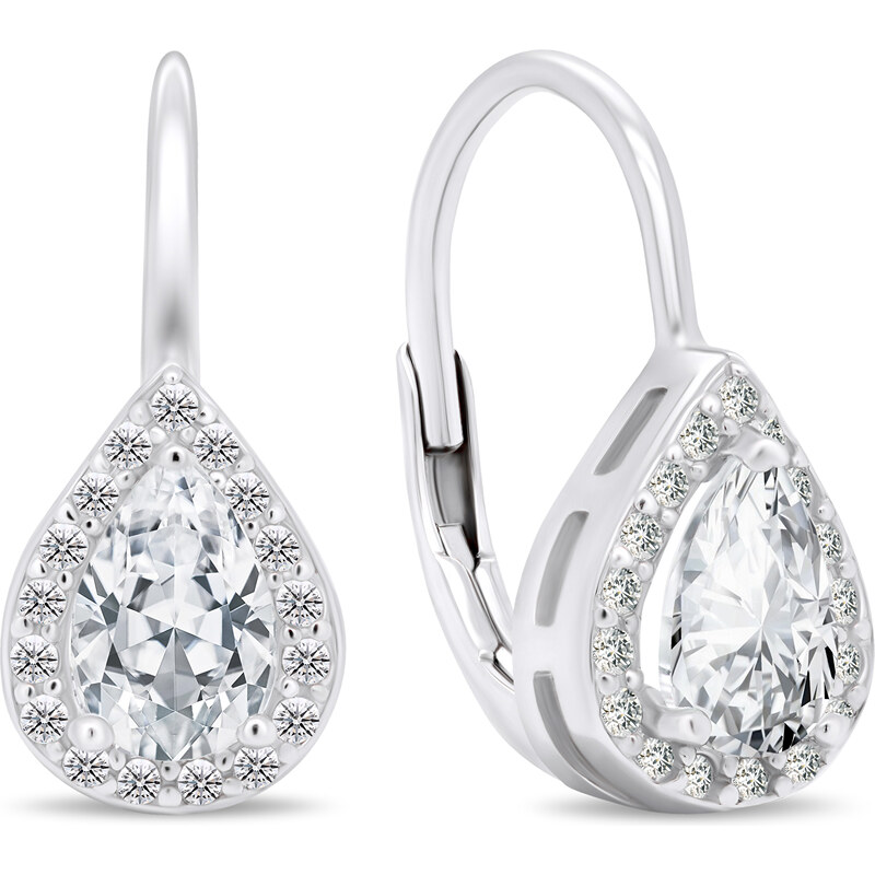 Brilio Silver Pôvabné strieborné náušnice s čírymi zirkónmi EA408W 66631224