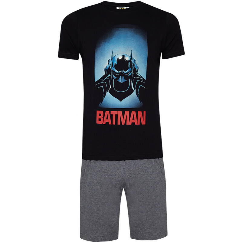 Sun City Batman DC Comics Pánske Pyžamo 2 diely čierne Čierna S