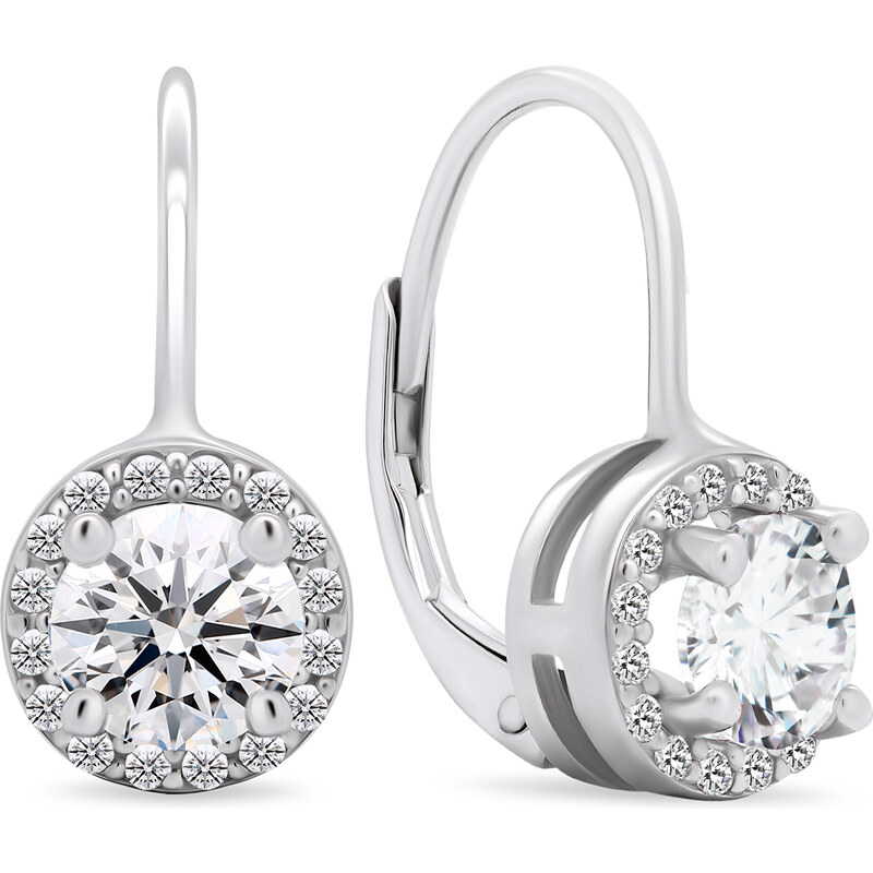 Brilio Silver Trblietavé strieborné náušnice s čírymi zirkónmi EA407W 66580414