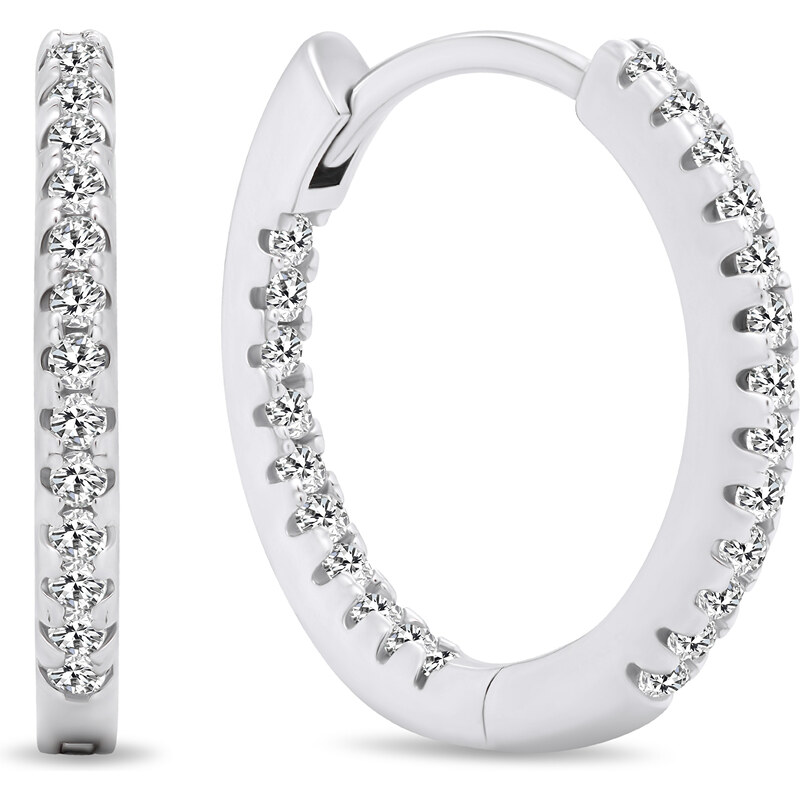 Brilio Silver Trblietavé kruhové náušnice so zirkónmi EA362W 66586768
