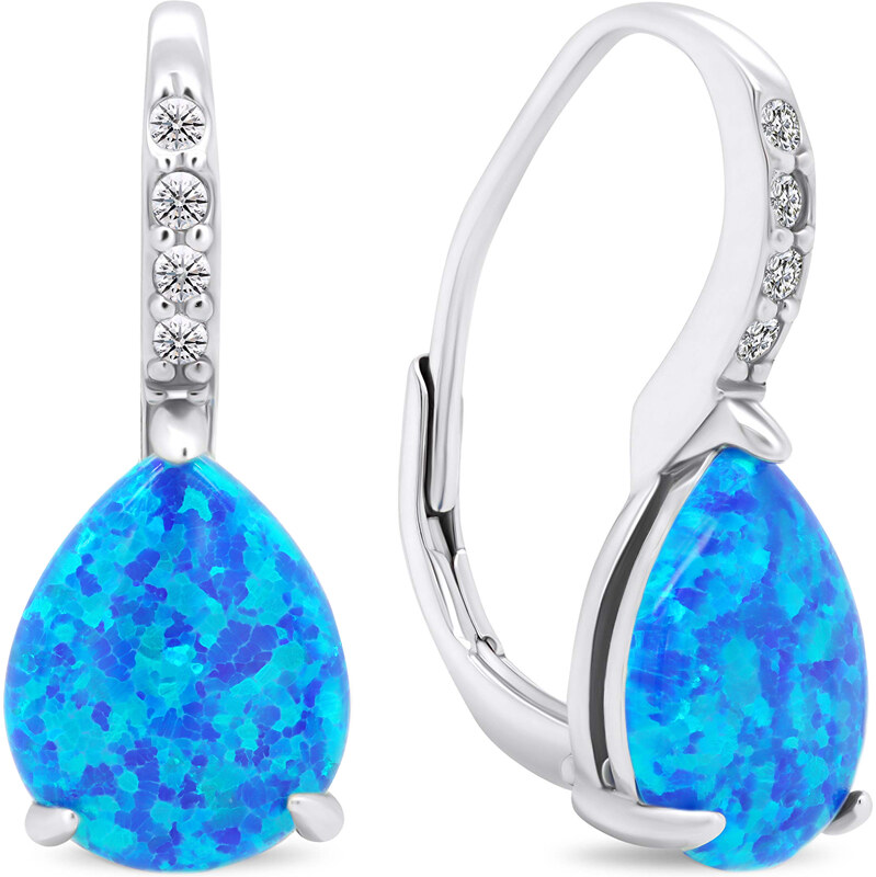 Brilio Silver Módne strieborné náušnice so syntetickými opálmi EA371WB 66580977