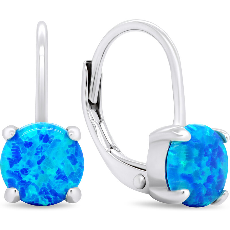 Brilio Silver Očarujúce strieborné náušnice so syntetickými opálmi 66631215