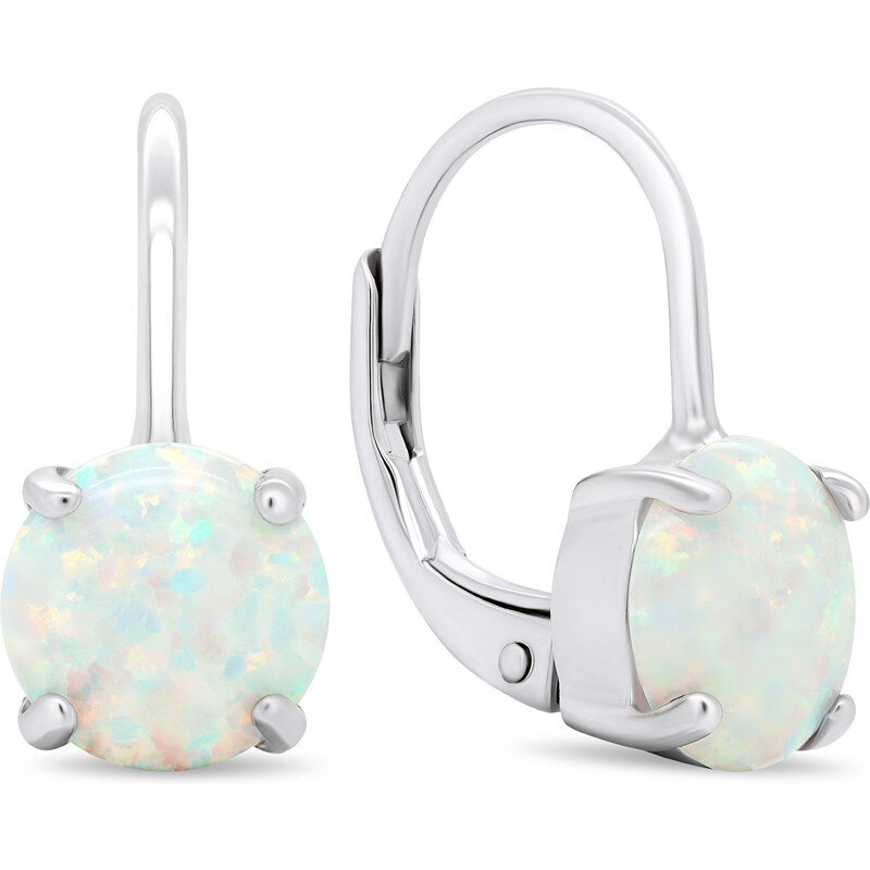 Brilio Silver Očarujúce strieborné náušnice so syntetickými opálmi 66588495