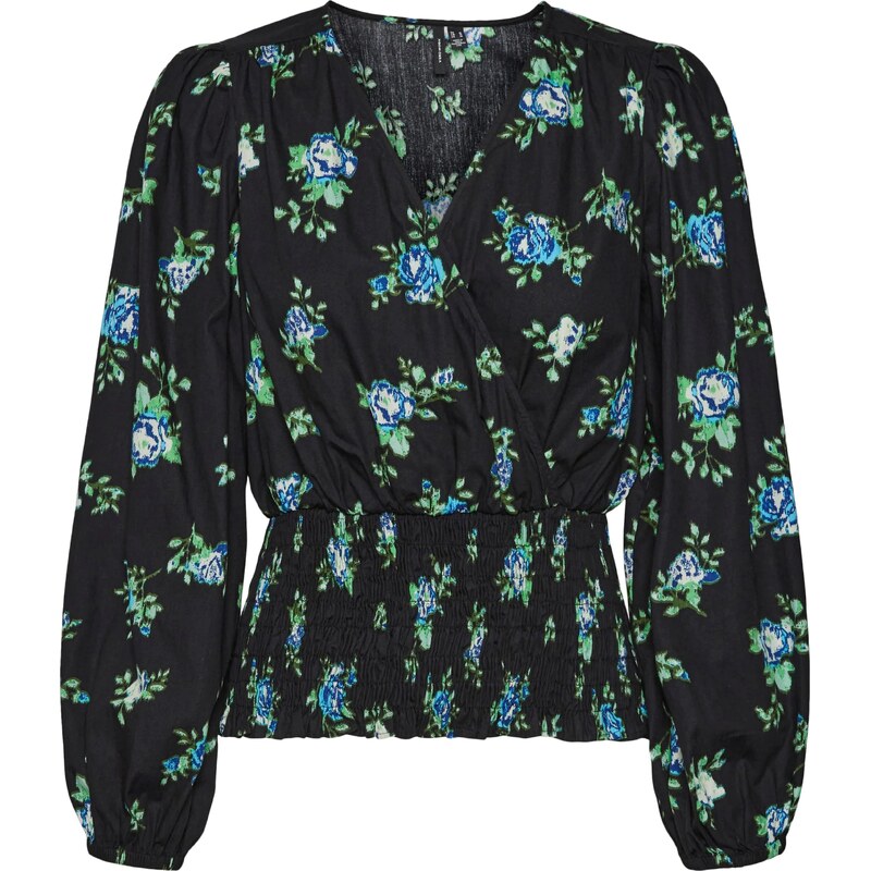 VERO MODA Blúzka BELLA SANNA svetlomodrá / zelená / čierna / biela 54230898
