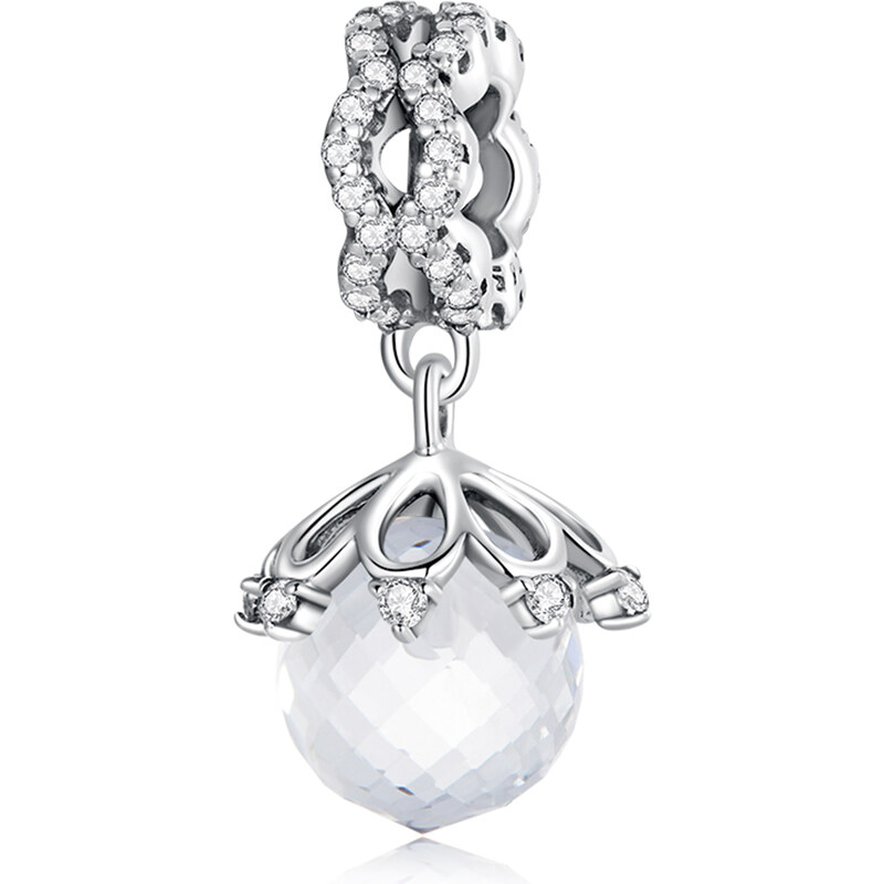 Royal Fashion strieborný prívesok Krištáľová guľa 55386785