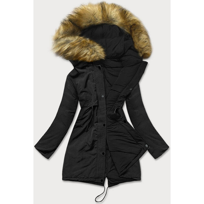 LHD Čierna obojstranná dámska zimná bunda (m-136) 66085150