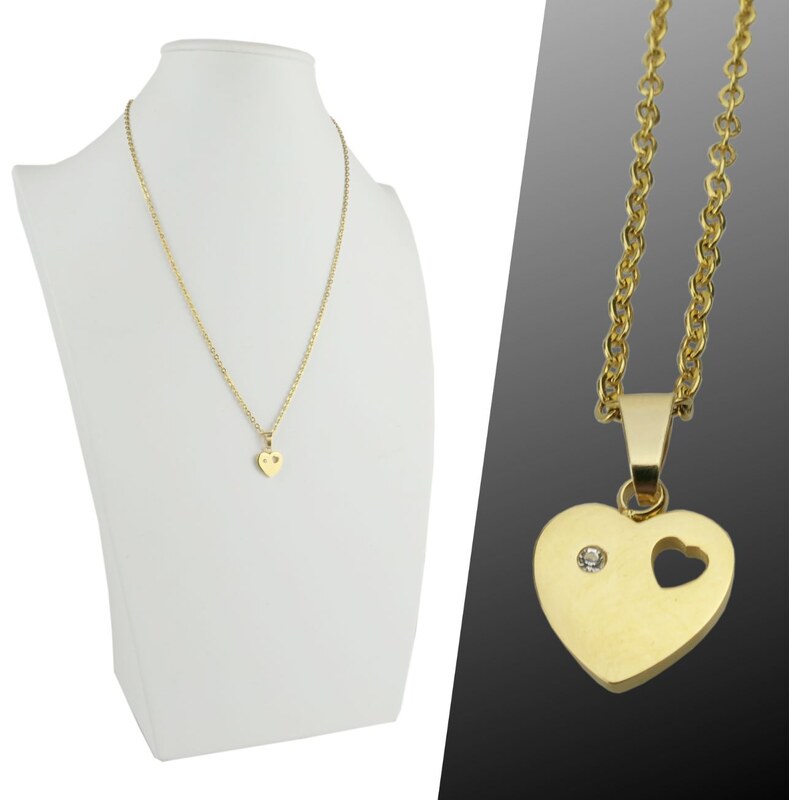 CITY STORM Retiazka s príveveskom srdiečko v zlatom prevedení s očkom 66889405