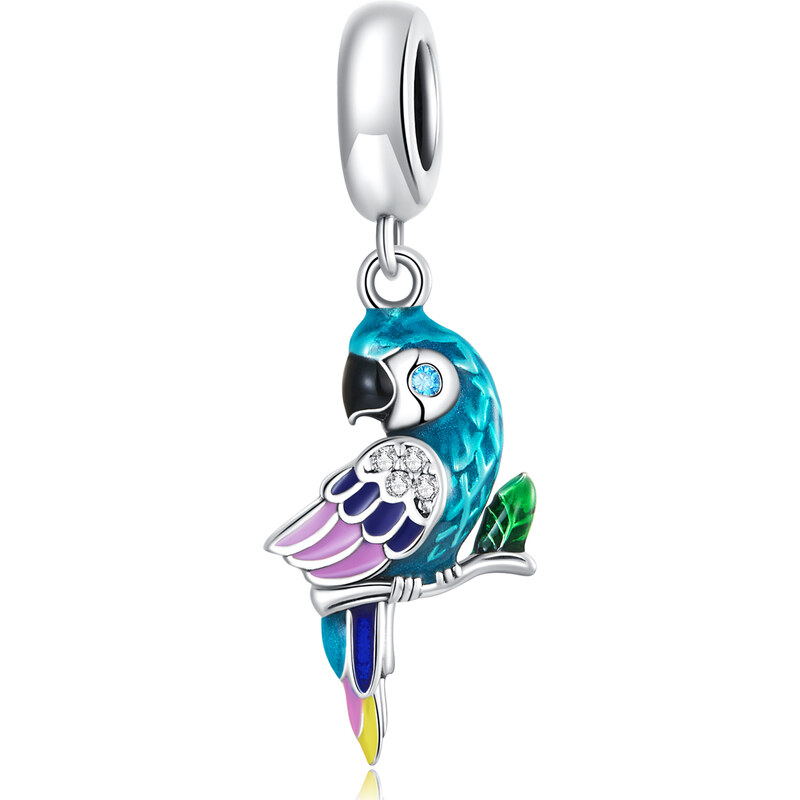 Royal Fashion strieborný prívesok Exotický papagáj 55431561