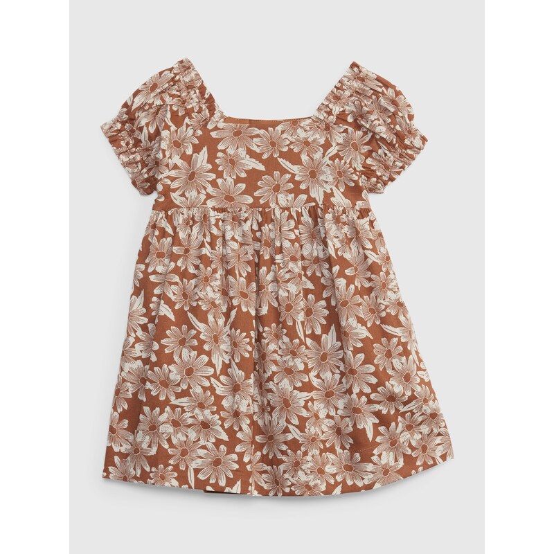 Hnedé dievčenské kvetované šaty GAP 50538706